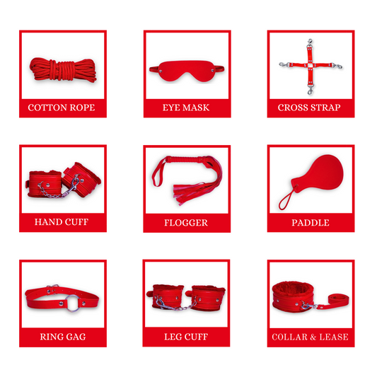 10 Piece Vegan Leather BDSM KIT