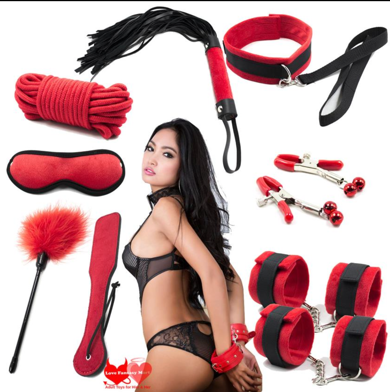 10 Piece Vegan Leather BDSM KIT