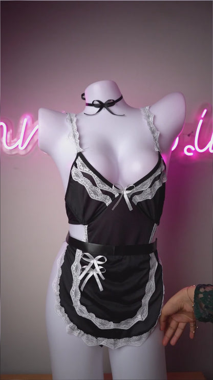 Naughty Maid Role-Play Babydoll Lingerie Set